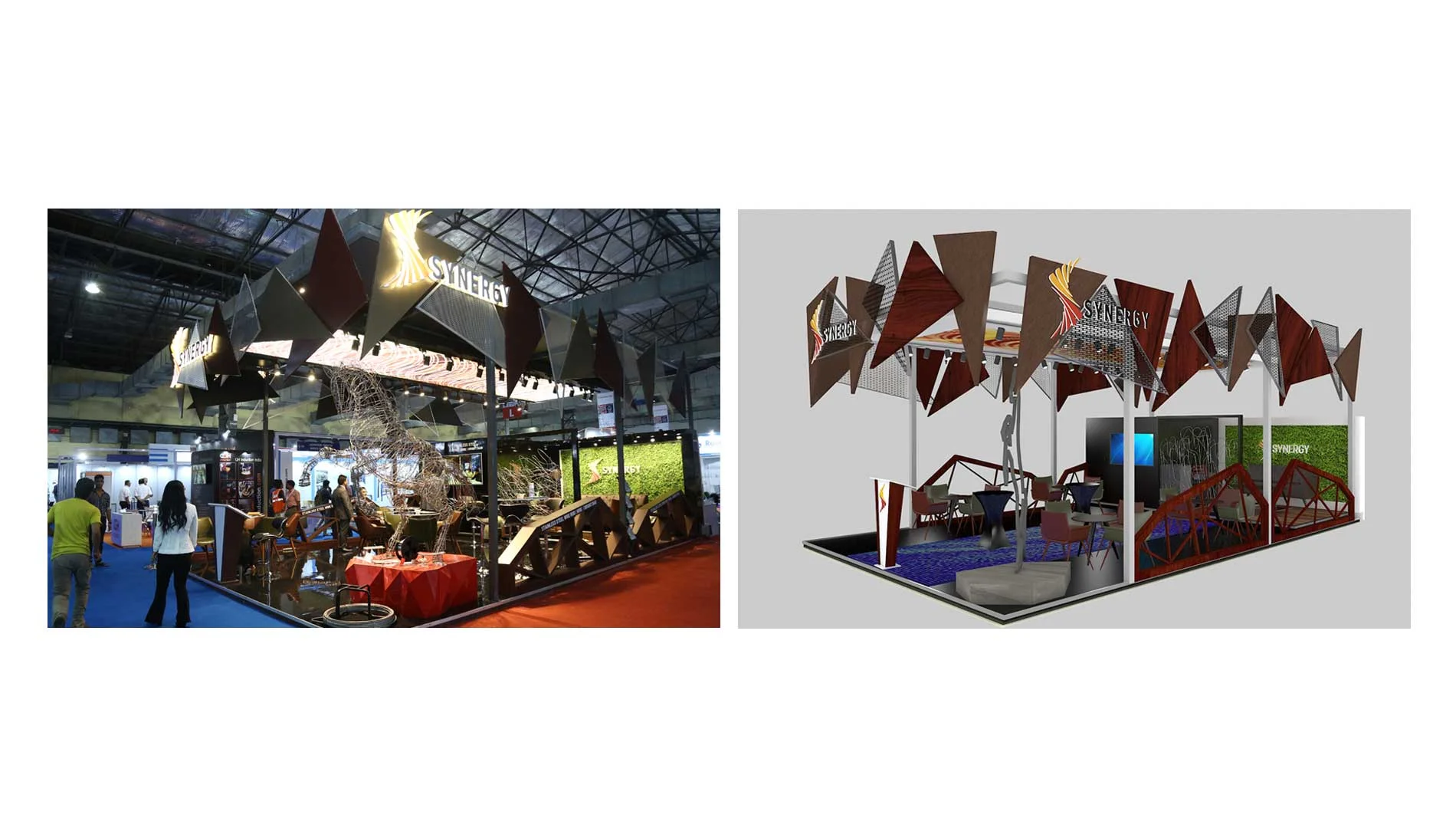 Synergy Steels - exhibition stand design setup Synergy Steels - exhibition stand design setup with engaging displays and branding elements