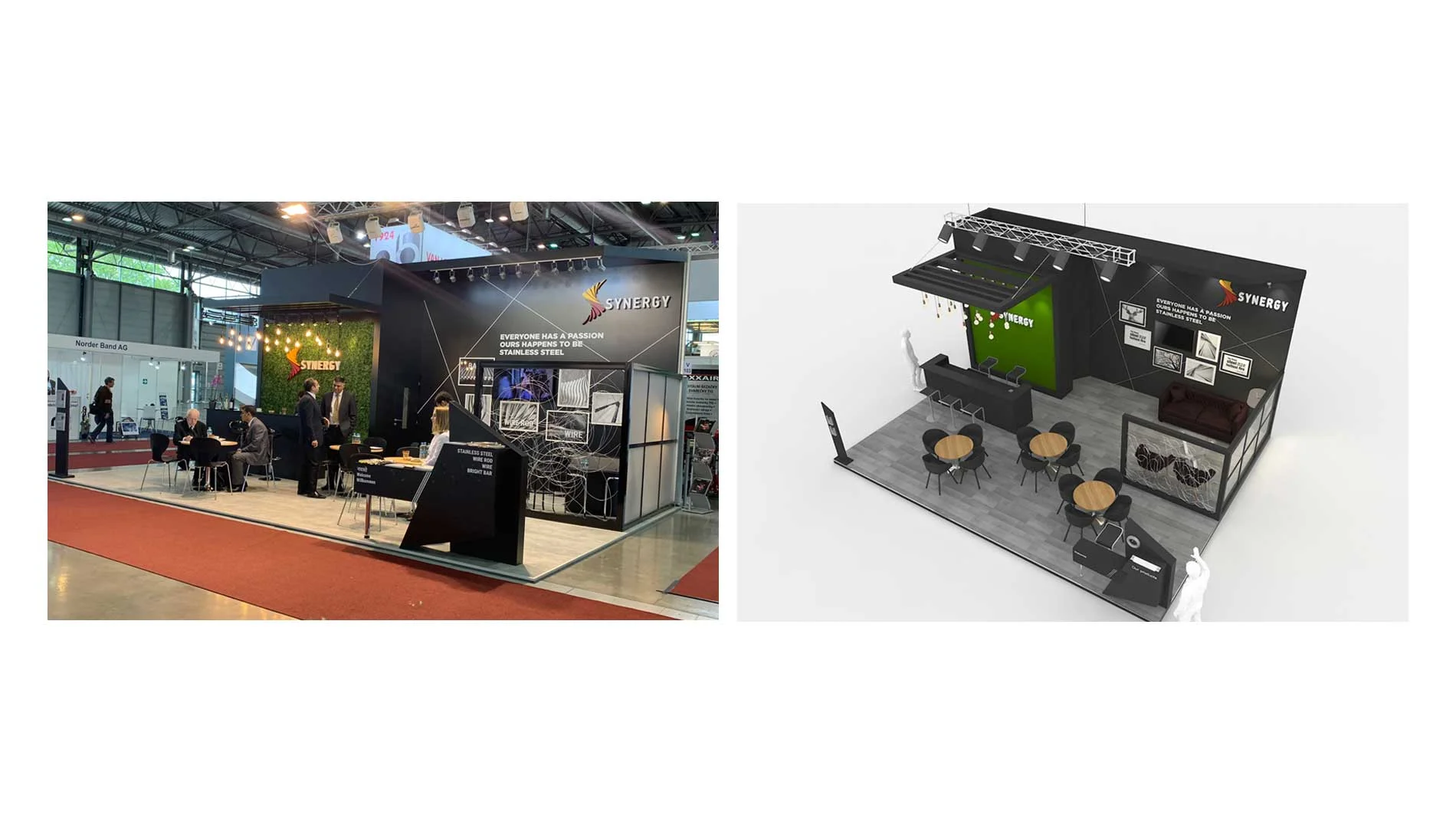 Synergy Steels - Innovative exhibition stand design Synergy Steels - Innovative exhibition stand design setup with engaging displays and branding elements